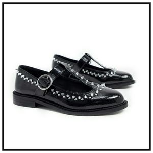ASOS Black Spiked Mary Jane Shoes